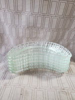 Set of 6 Clear Glass Crescent Shaped Plates