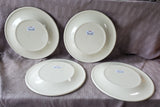 Set of 4 Costal Collection Melamine Blue Burlap Pattern Dinner Plates