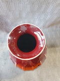 Oxblood Ribbed Red Ceramic Vase