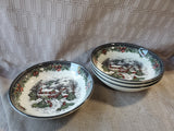 Set of 4 Royal Stafford Christmas Snowy Cabin Pasta Bowls