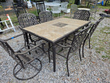 7-Piece Hampton Bay Bronze Tone Patio Dining Set, No Cushions