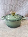 Smith & Clark Ironworks Cast Iron 1 Quart Green Dutch Oven