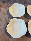 Set of 4 Crate & Barrel Porcelain Flower Sauce Dipping Bowls