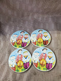 Set of 4 Certified International "Par Four" Stone Coasters