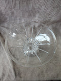 Heavy Clear Glass Ribbed Flared Pedestal Vase