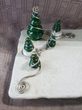 Stoneware Christmas Tree Cheese Tray with Spreader