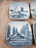 Lot of 4 Bing & Grondahl Denmark Blue and White Mini Wall Hanging Plates
