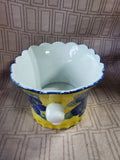 (B) Andrea by Sadek Yellow and Blue Floral Planter