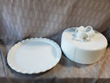 Destinos S.A. White Ceramic Gift Cake Stand