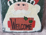 Slate Santa "Welcome" Wall Plaque