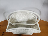 Vintage White Wicker Magazine Basket
