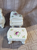 5 Piece Vintage Porcelain Miniature Furniture Set