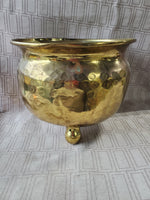 Round Brass Planter