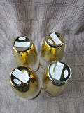 Set of 4 Clear Glass and Gold Toned Highball Glasses