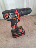 Black & Decker 20v Cordless Drill w/Battery and Charger