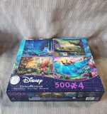 Disney Thomas Kinkade Set of 4 500 Piece Puzzle Box UNOPENED