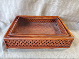 Pair of Rectangular Woven Wood Baskets