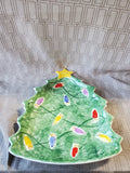 Bloomingdale's Italian Pottery Christmas Tree Dish