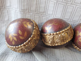 Set of 9 Resin Ornate Decorative Spheres