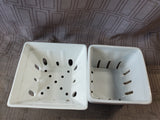 Pair of White Ceramic Berry Baskets