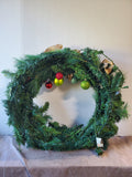 Lighted Christmas Wreath with Ornaments WORKS