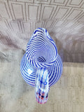 Pasabahce Blue Spiral Art Glass Pitcher Vase