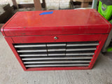 Red Metal 6-Drawer Tool Chest Full Of Tools