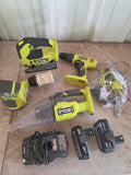 Ryobi One+ ToolSystem, Four Tools and Three Batteries w/Charger