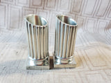 Pair of Small Metal Tapered Candle Holders
