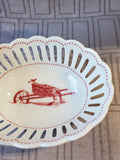 (A) Andrea by Sadek Colonial Williamsburg "Winter Homestead" Trinket Dish