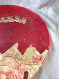 Red and Gold Glass Christmas Cookie Platter
