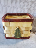 Woven Wooden Christmas Tree Basket Desk Organizer