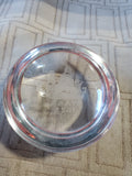 Domed Etched Ship Clear Glass Paperweight