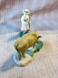 Lang & Wise 1997 Colonial Williamsburg Woman Holding Cow Figurine
