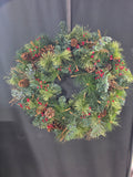 21" Faux Pine Christmas Wreath w/ Storage Box