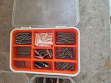 Lot of Five Hardware Storage Container w/Assorted Items Inside