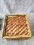 Woven Wood Napkin Holder with Napkins