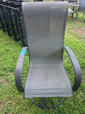 5-Piece Patio Dining Set, Classic Black Metal Table w/Swivel Chairs (Mesh Seats)