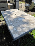 Rectangular Patio Table, Aluminum Frame w/Mosaic Tile Top