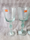 Set of 4 Made in Spain Green Glass Seahorse Goblets