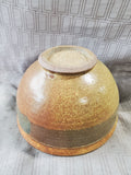 Signed Brown Glazed Pottery Bowl