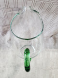 Clear Glass and Green Handle Pitcher