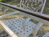 7-Piece Cast Aluminum Patio Dining Set w/Glass Top Table, Umbrella and Stand
