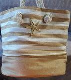 Mudpie Beige Sealife Beach Tote