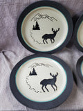 Set of 4 Bass Pro Shops Moose Silhouette Dinner Plates