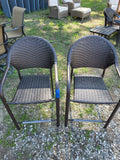 Two Counter Height Hampton Bay Wicker Chairs w/Cushions