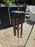 Dark Red Tone Hammered Metal Wind Chimes