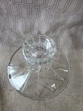 Heavy Clear Glass Ribbed Flared Pedestal Vase