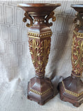 Pair of Ornate Resin Candle Holders