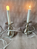 Pair of Electric Metal Base Candlesticks WORKS